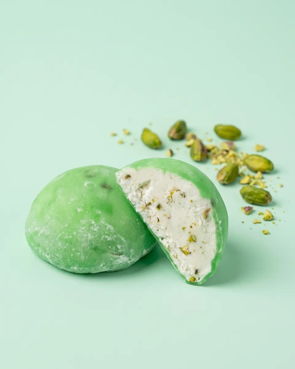 Jumbo Arabic mochi, whole and cut open